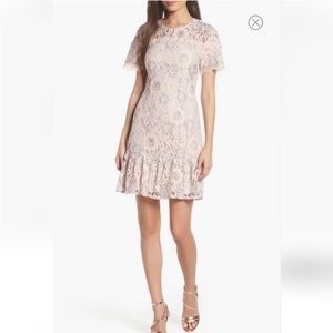 CHARLES HENRY Pink Lace Dress M